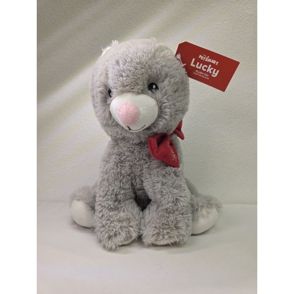 New Petsmart Lucky The Cat Plush Dog Toy Squeaks 2022 Collectible read